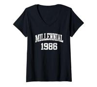 Mujer Generación Millennial - Cumpleaños 1986 Camiseta Cuello V