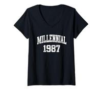 Mujer Generación Millennial - Cumpleaños 1987 Camiseta Cuello V