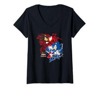Mujer Generaciones Sonic x Shadow Camiseta Cuello V