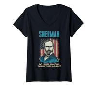 Mujer General Sherman Civil War History Come Down Again Cita Camiseta Cuello V