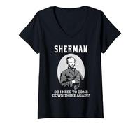 Mujer General Sherman Civil War History Come Down Again Cita Camiseta Cuello V