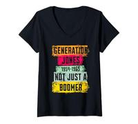Mujer Generation Jones no es Solo un Boomer 1954-1965 Nostalgia Camiseta Cuello V