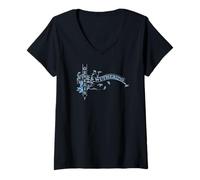 Mujer Génesis Viento Y Viento Wuthering Blue Tree Back Camiseta Cuello V