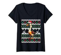 Mujer Genial Indian Runner Duck, Navidad, Navidad, Divertido Amante de los Animales Camiseta Cuello V