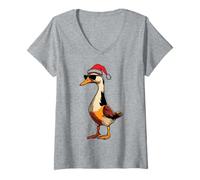 Mujer Genial Indian Runner Duck, Navidad, Navidad, Divertido Amante de los Animales Camiseta Cuello V