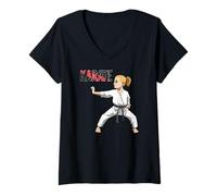 Mujer Genial Luchadora De Artes Marciales Y Karate Camiseta Cuello V