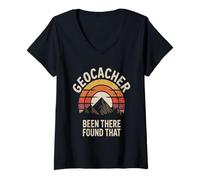 Mujer Geocacher He Estado Allí Y Encontré Que Humor Aventura Camiseta Cuello V
