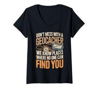 Mujer Geocaching Adventure No te metas con el Humor de Geocacher Camiseta Cuello V