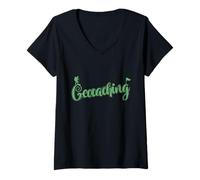 Mujer Geocaching: Busca un Tesoro Camiseta Cuello V