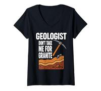 Mujer Geologist Don't Take For Granite Camiseta Cuello V