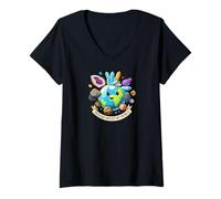 Mujer Geology Rocks My World Cute Earth Crystals Science Lover Camiseta Cuello V