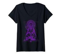 Mujer Geometría Sagrada Baphomet - Simbolismo Esotérico Hermético Arte Camiseta Cuello V