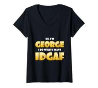 Mujer George Costume Idgaf Funny Meme Halloween Costume For George Camiseta Cuello V