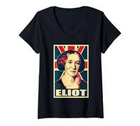 Mujer George Eliot - Póster retro de propaganda Camiseta Cuello V