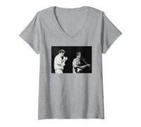 Mujer George Michael Andrew Ridgeley Wham! Vivir en Escocia 1983 Camiseta Cuello V