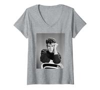 Mujer George Michael de Wham! Dúo Pop Last Christmas 1982 Camiseta Cuello V