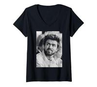 Mujer George Michael en Wembley Stadium Live Aid Soy tu Hombre 1985 Camiseta Cuello V