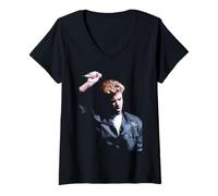 Mujer George Michael Faith World Tour Una Prueba más Londres 1988 Camiseta Cuello V