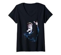 Mujer George Michael Solo Faith World Tour Londres 1988 Post Wham! Camiseta Cuello V