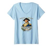 Mujer George Washington Primero en Guerra Paz Padre Fundador Camiseta Cuello V