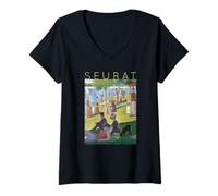Mujer Georges Seurat - Una Tarde de Domingo en La Grande Jatte Camiseta Cuello V