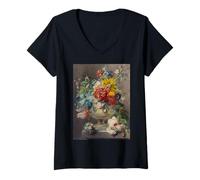 Mujer Georgius Van Os Ramo de Flores en un jarrón de Arte Camiseta Cuello V