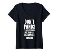 Mujer Gerente de Ingeniería Mecánica Camiseta Cuello V