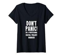 Mujer Gerente de Proyecto Digital Camiseta Cuello V