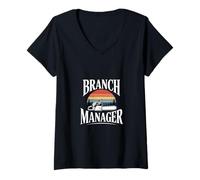 Mujer Gerente de sucursal Divertido Diciendo Chainsaw Logger Camiseta Cuello V
