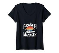Mujer Gerente de sucursal Divertido Diciendo Chainsaw Logger Camiseta Cuello V