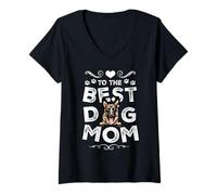 Mujer German Shepherd Best Dog Mom Dogs Lovers Funny Mothers Day Camiseta Cuello V