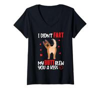 Mujer German Shepherd Dog I Didn’t Fart My Butt Blew You A Kiss Camiseta Cuello V