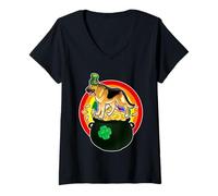 Mujer German Shepherd Leprechaun Lucky Dog Shamrock Patricks Day Camiseta Cuello V