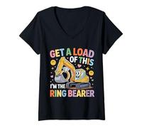 Mujer Get A Load of This I'm The Ring Bearer Lindo Hijo Camiseta Cuello V