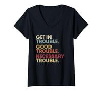 Mujer Get In Good-Trouble Necessary Trouble Get In Trouble Quote Camiseta Cuello V
