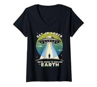 Mujer Get In Loser iba a Explorar la Tierra Camiseta Cuello V