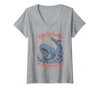 Mujer Get In Loser We're Doing Gods Will Jonah 1:17 Christian Camiseta Cuello V