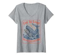 Mujer Get In Loser We're Doing Gods Will Jonah 1:17 Christian Camiseta Cuello V