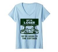 Mujer Gets In Loser Ibamos al Viaje de Fin de Semana a la cabaña Camiseta Cuello V