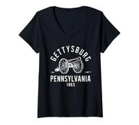 Mujer Gettysburg Pennsylvania 1863 Battlefield war civil history Camiseta Cuello V
