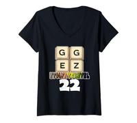 Mujer GG Easy - Divertido Mensaje en alemán para el 22º cumpleaños Camiseta Cuello V