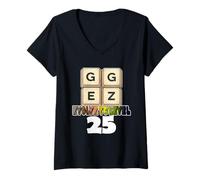 Mujer GG Easy - Divertido Mensaje en alemán para el 25º cumpleaños Camiseta Cuello V