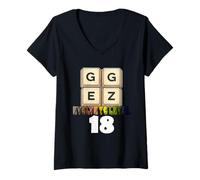Mujer GG Easy - Divertido Mensaje para el 18º cumpleaños Camiseta Cuello V
