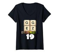 Mujer GG Easy - Divertido Mensaje para el 19º cumpleaños Camiseta Cuello V