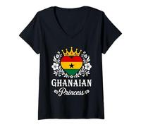 Mujer Ghanaian Princess Ghana Flag Proud Ghanaian Girl Camiseta Cuello V