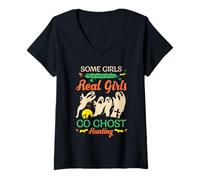 Mujer Ghost Hunting Girls Paranormal Investigador Real Ghost Hunter Camiseta Cuello V