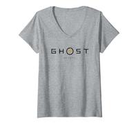 Mujer Ghost of Yotei Black and Yellow Minimalistic Logo Camiseta Cuello V