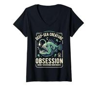 Mujer Ghost Shark Humor Deep Sea Nerd Quote Camiseta Cuello V