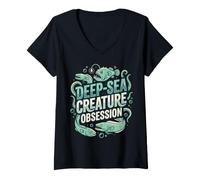 Mujer Ghost Shark Humor Deep Sea Nerd Quote Camiseta Cuello V