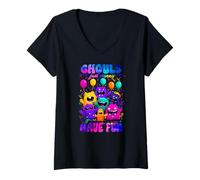 Mujer Ghouls Just Wanna Have Fun Camiseta Cuello V